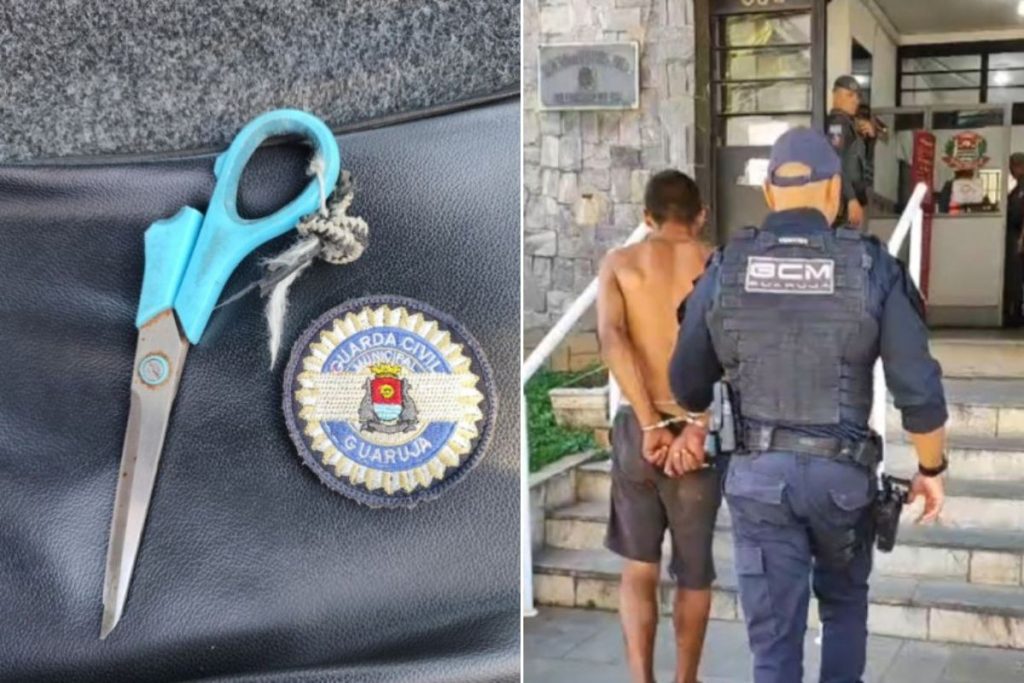 Homem é preso após atacar vigilante com tesoura em Guarujá