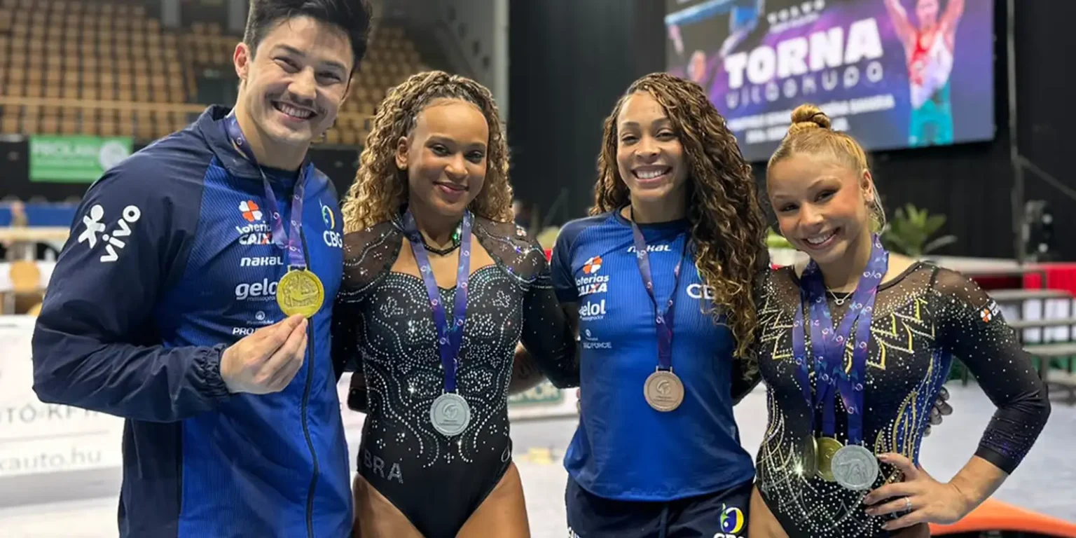 Flávia Saraiva e Rebeca Andrade garantem dobradinha na trave pela Copa do